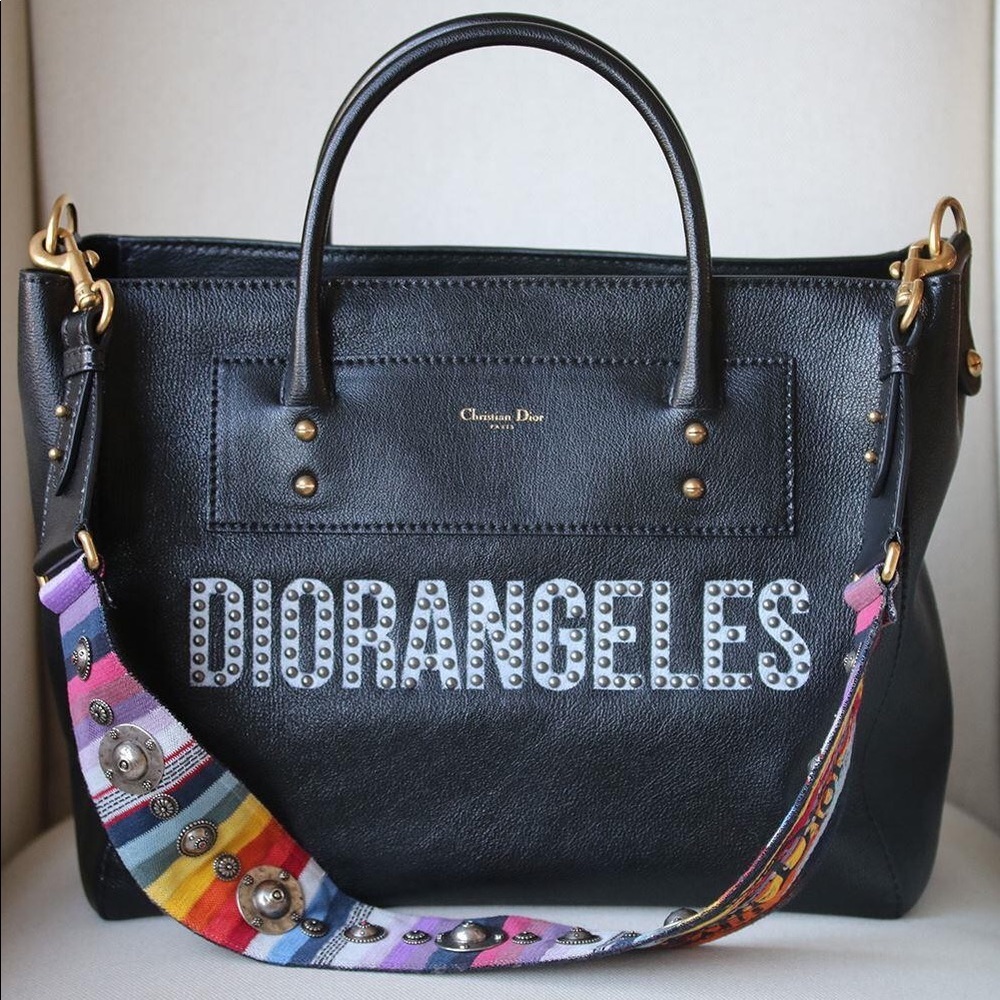 Christian Dior DIORANGELES Black Leather Tote